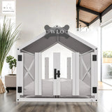 WLO® White Gabled Modern Dog House
