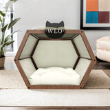 WLO® Walnut Hexxon Modern Cat Bed