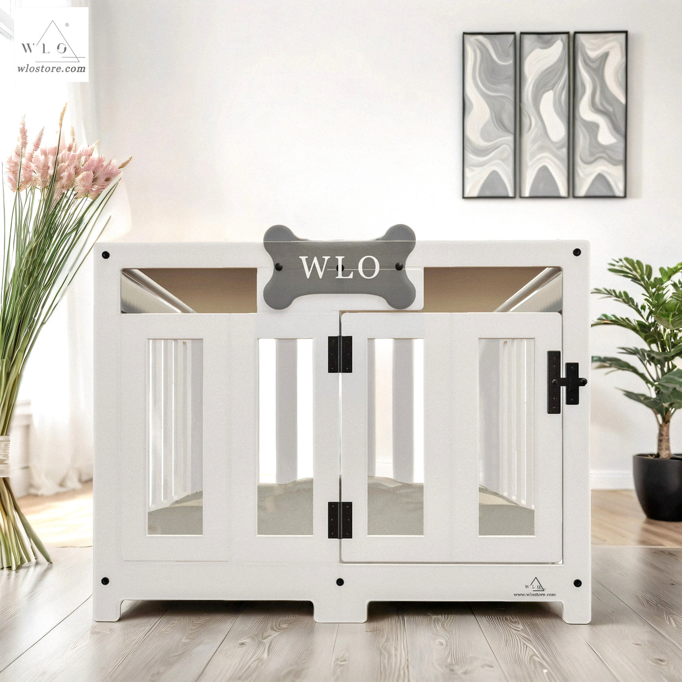 Gabbia per cani moderna WLO® White Pueblo