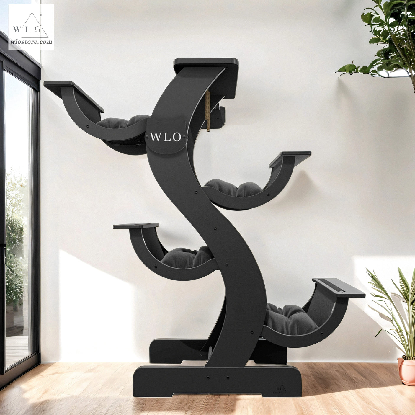 WLO® Black Skyline Modern Cat Tree