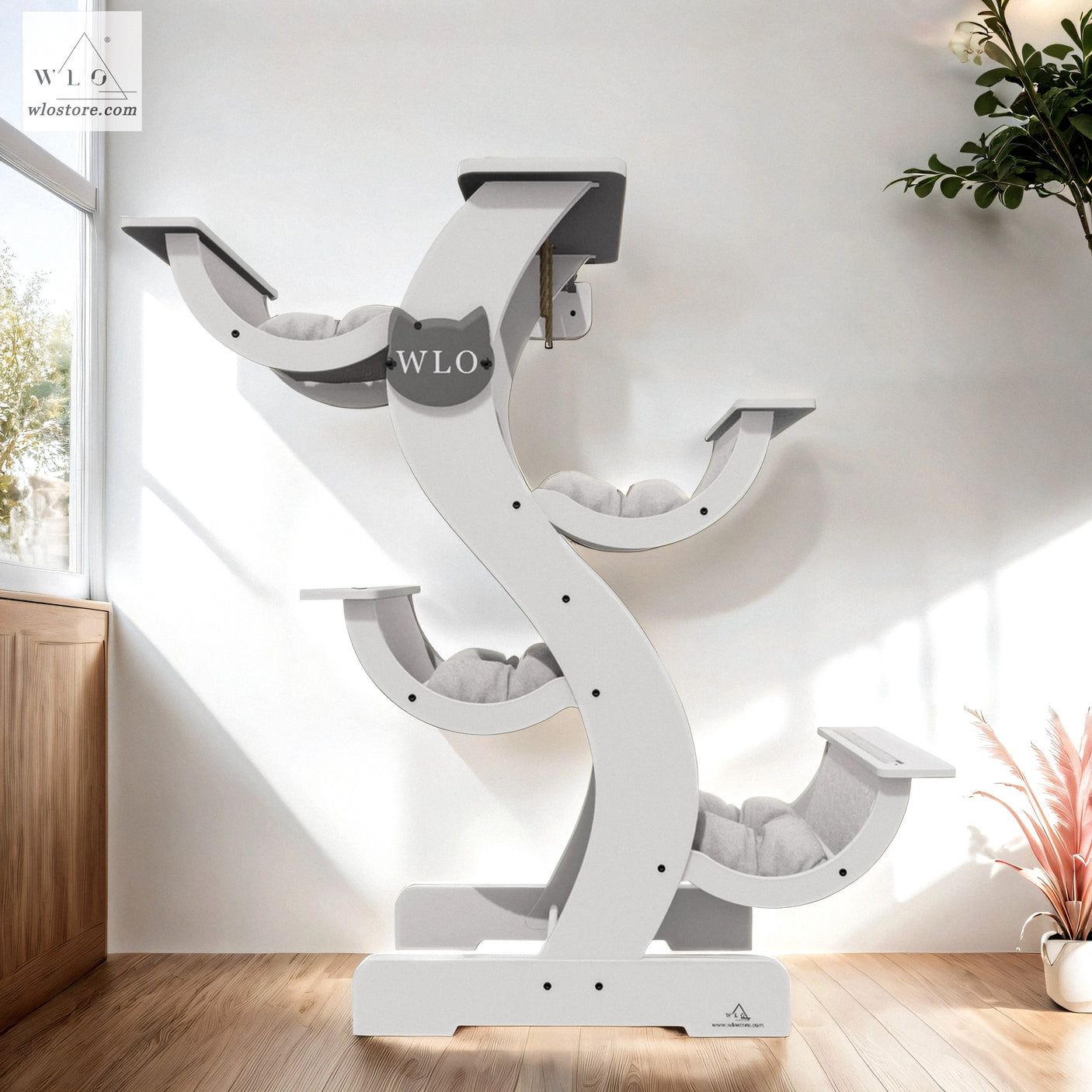 WLO® White Skyline Modern Cat Tree