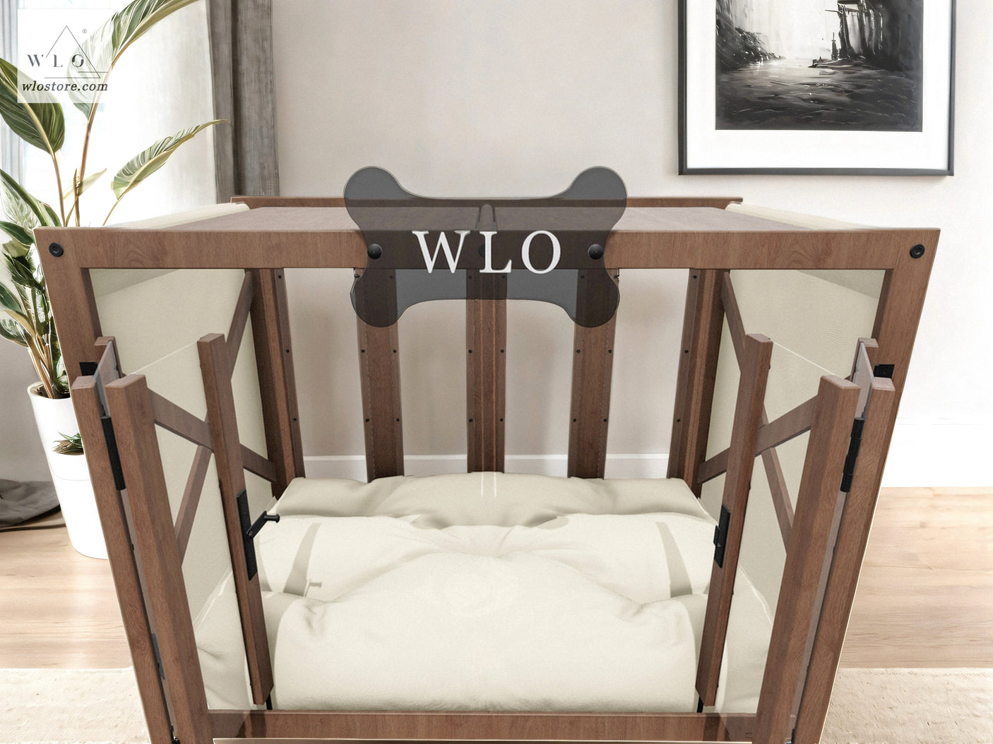 WLO® Walnut Pueblo Modern Dog House