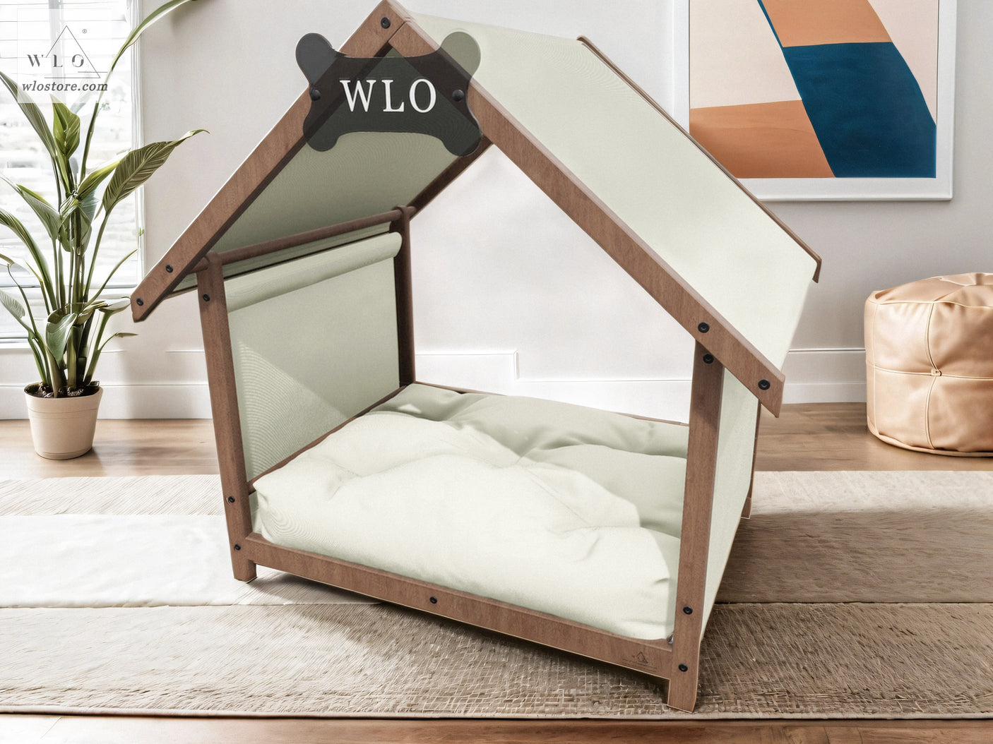 WLO® Walnut Basic Plus Modern Dog House