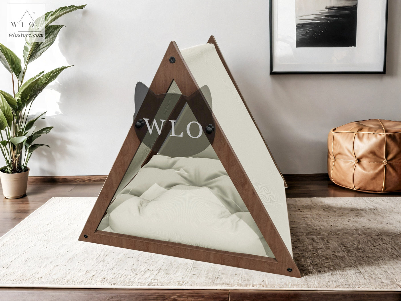 WLO® Walnut Lakota Modern Cat Bed