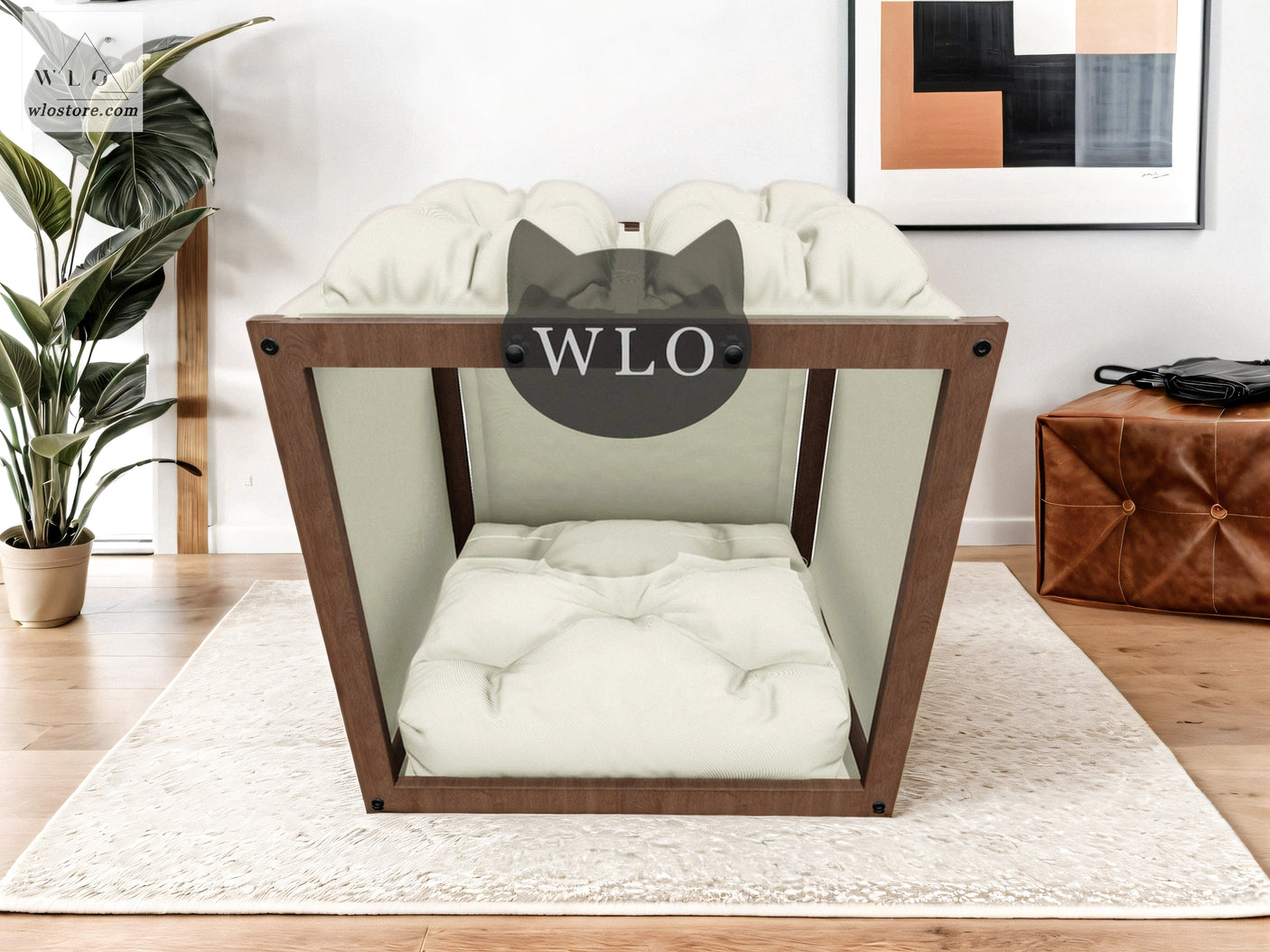 WLO® Walnut Pueblo Modern Cat Bed