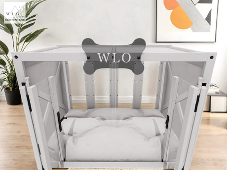 WLO® White Pueblo Modern Dog House