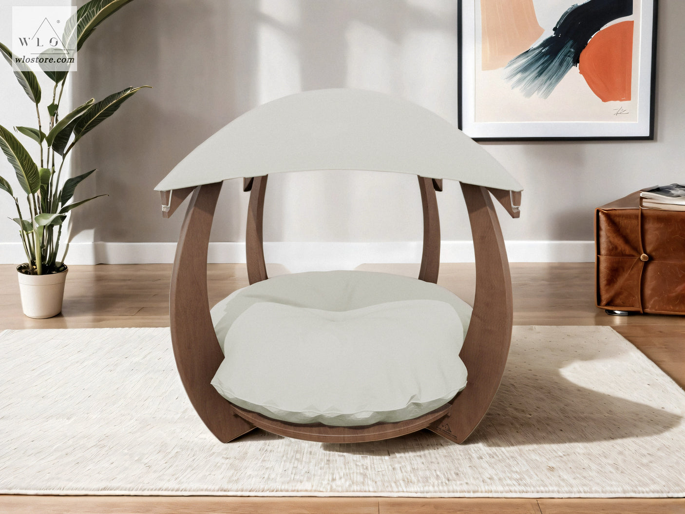 WLO® Walnut Circular Modern Cat Bed