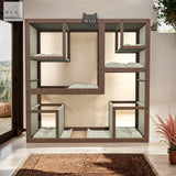 WLO® Walnut Square Compact Cat Shelf