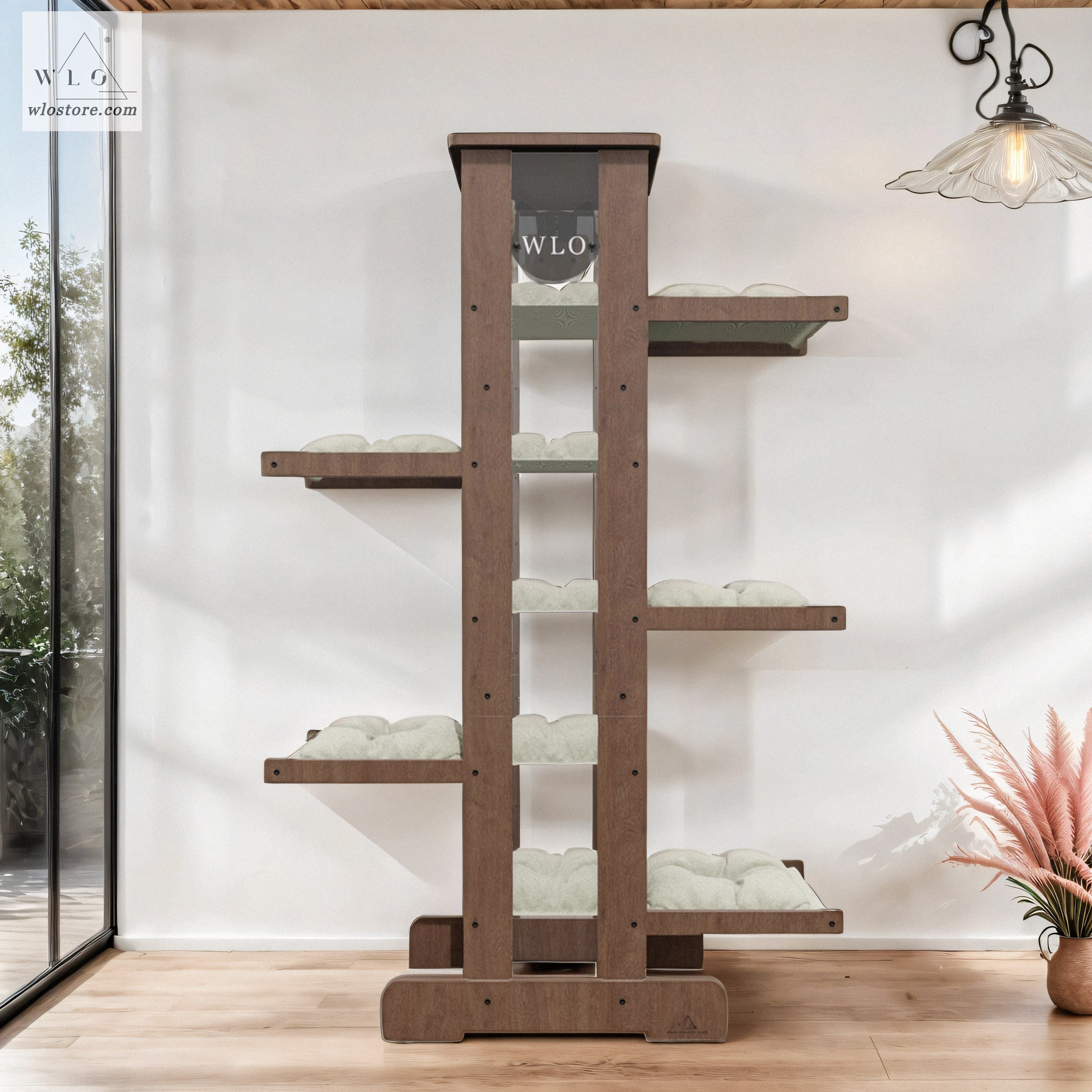 Walnut Ivory Impera Cat Tree Cat Tower Cat Bed Unique Cat Bed Pet Furniture Cat Furniture WLO Wood WLO Store