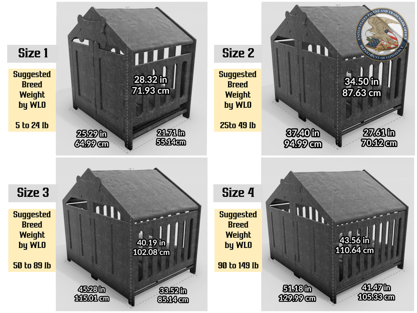WLO® Walnut Gabled Modern Dog Crate