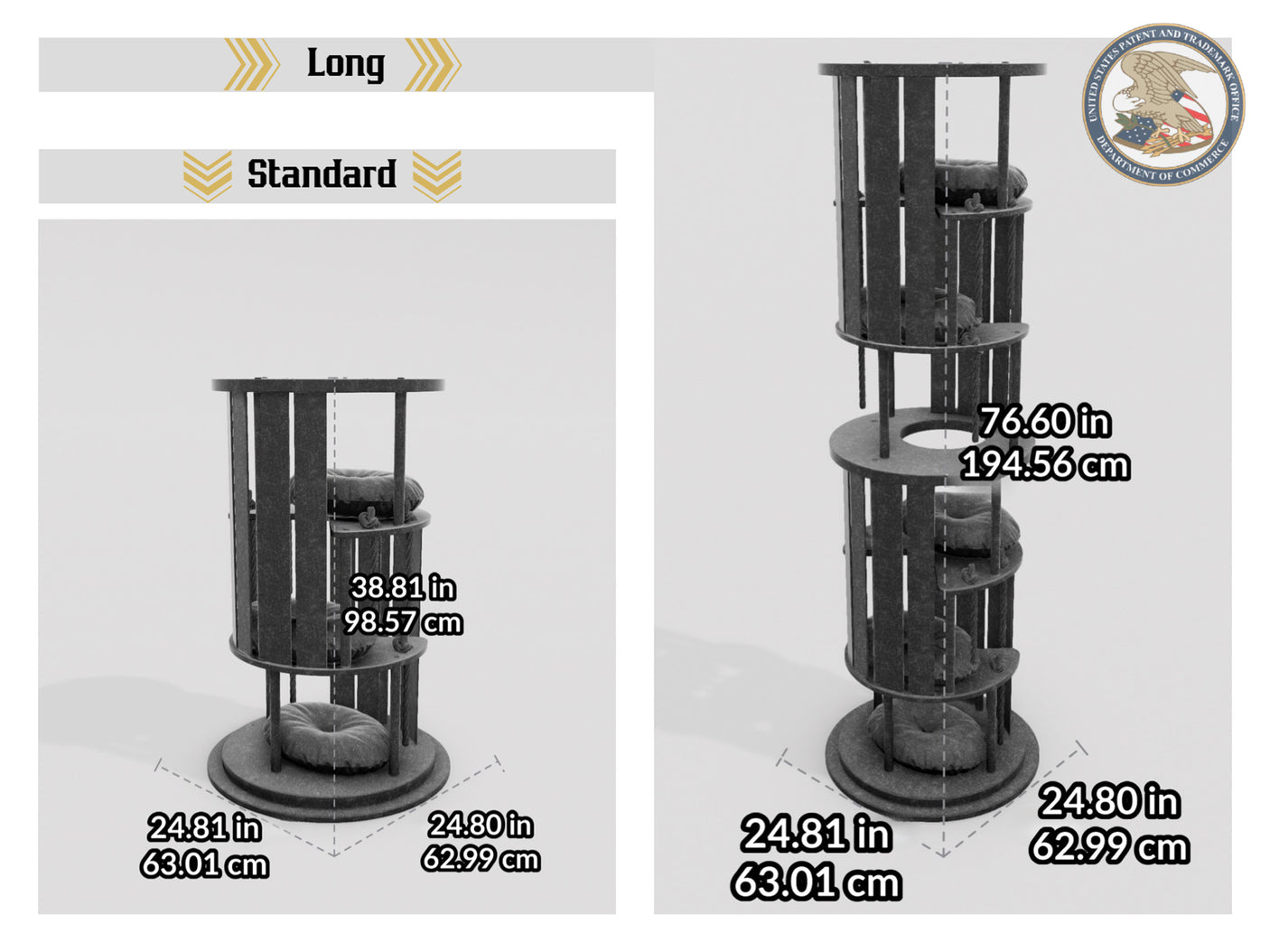 WLO® Walnut Ocean Gate Modern Cat Tree