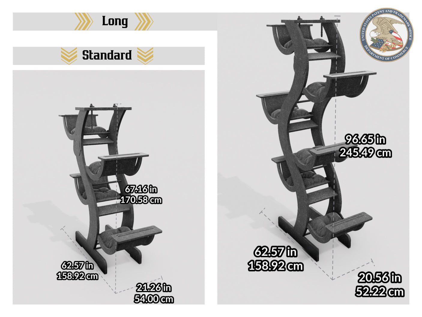 WLO® Walnut Skyline Modern Cat Tree