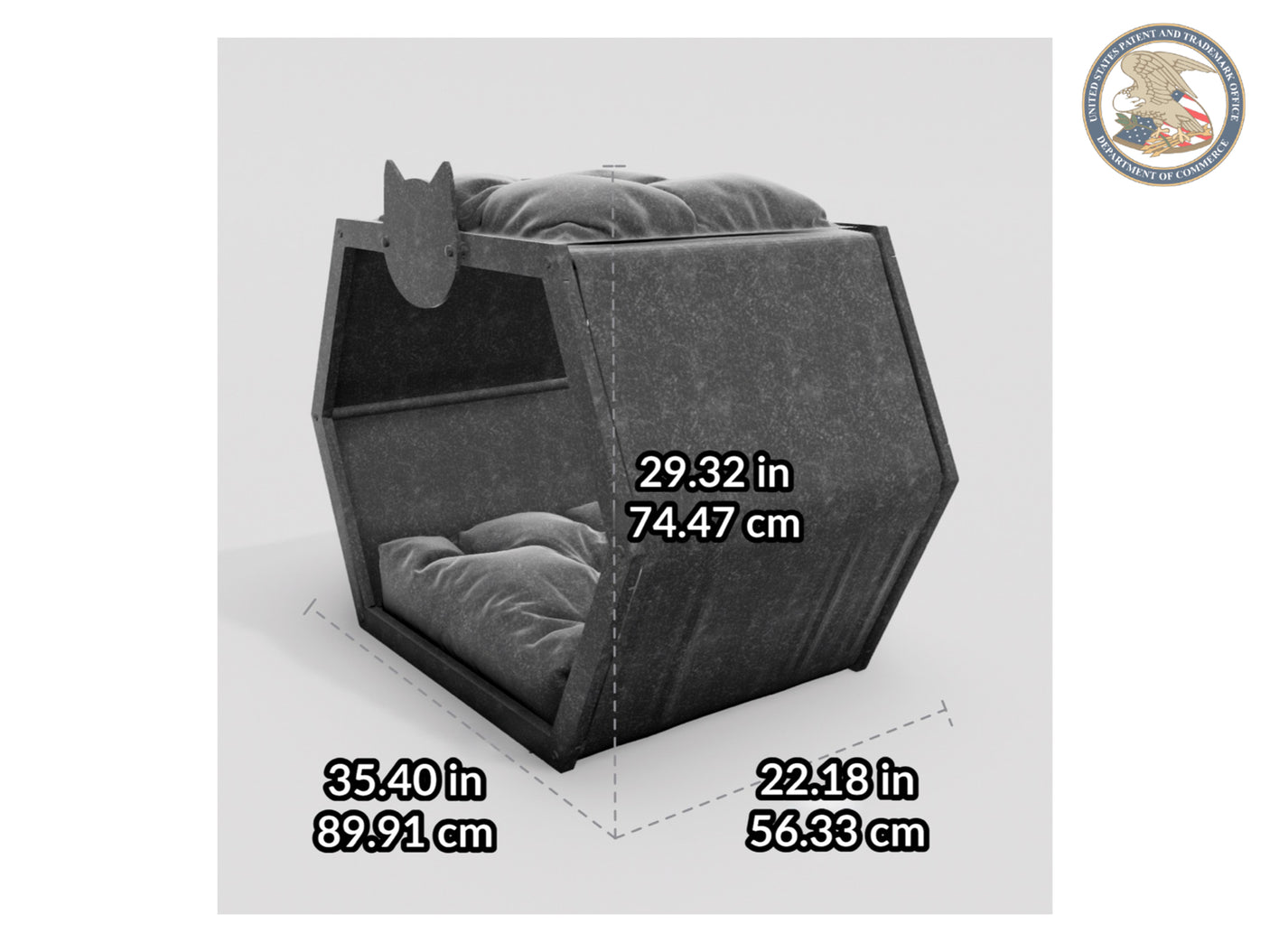 WLO® Walnut Hexxon Modern Cat Bed