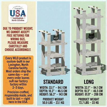 WLO® Pure White Malibu Cat Tree | Modern Multi-Level Cat Tower for Large Cats
