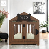 WLO® Walnut Gabled Modern Dog Crate