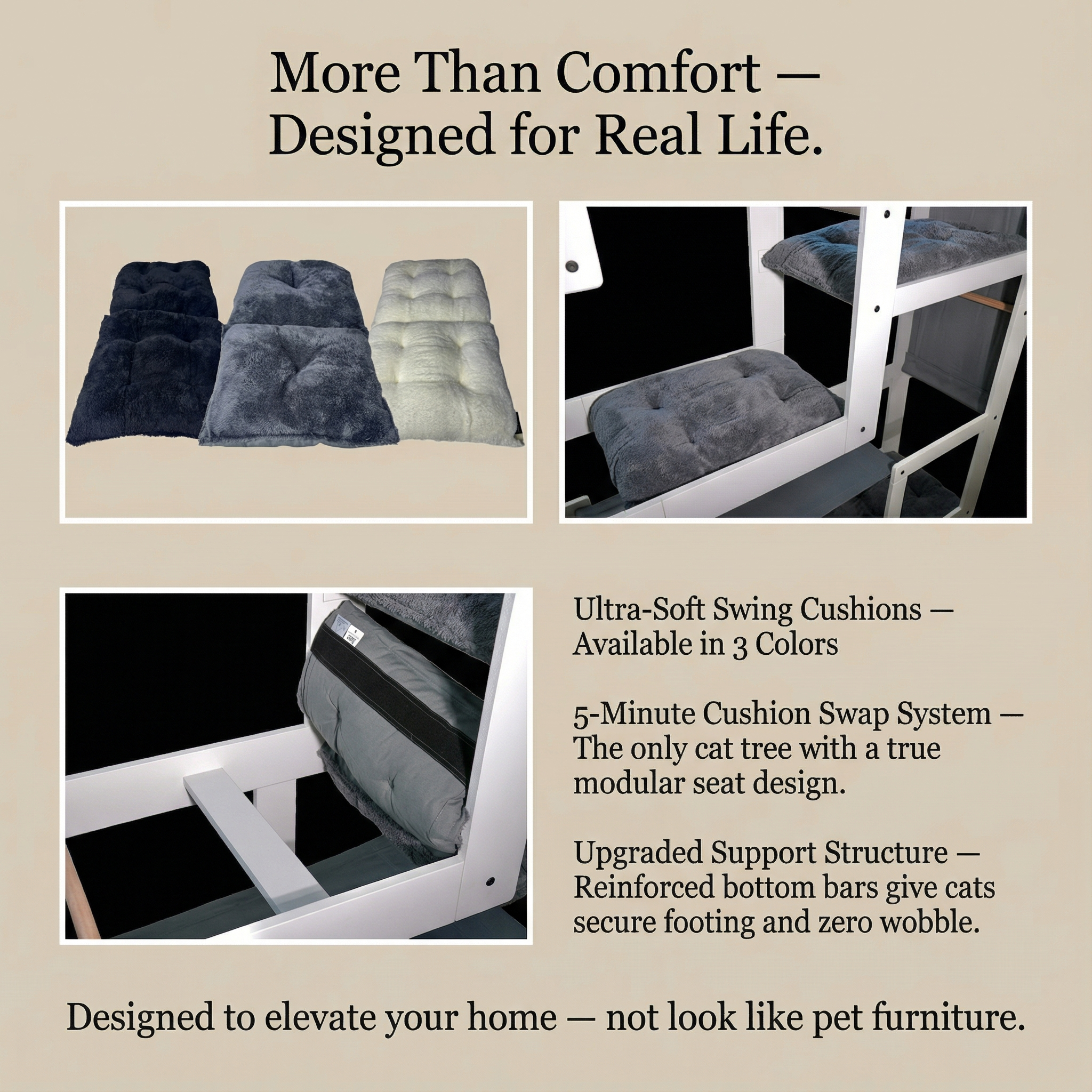 WLO® Pure White Square Cat Station | Modular Wall-Mounted Cat Climbing System