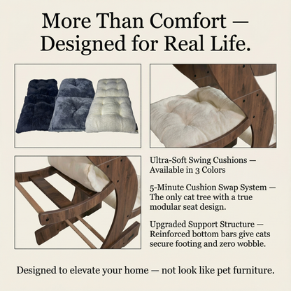 WLO® Classic Walnut Skyline Tiragraffi | Torre Moderna Multi-Livello per Gatti Grandi