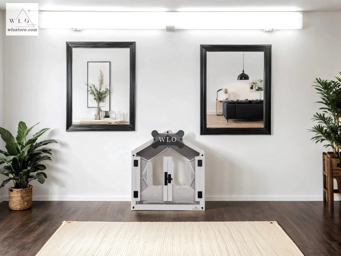 Casa para perros moderna con dos aguas blancas WLO®