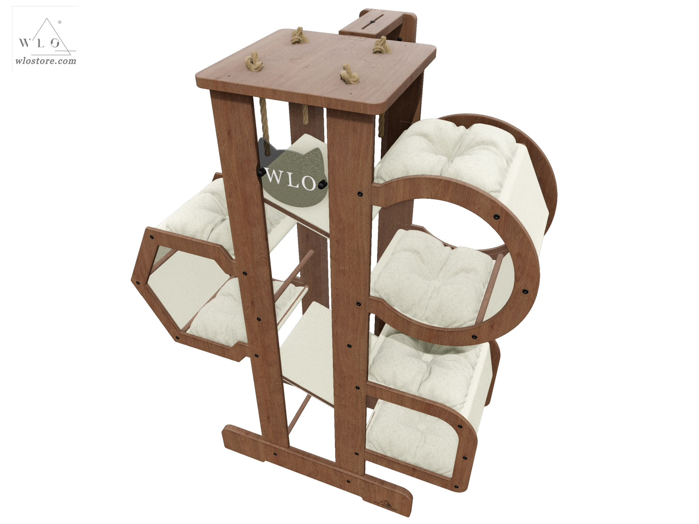 WLO® Walnut Impera Modern Cat Tree