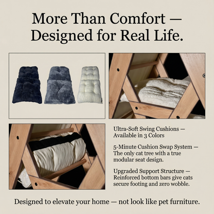 WLO® Natural Oak Triangle Cat Station | Modular Wall-Mounted Cat Climbing System