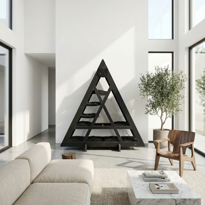 WLO® Onyx Black Triangle Cat Station | Modular Wall-Mounted Cat Climbing System