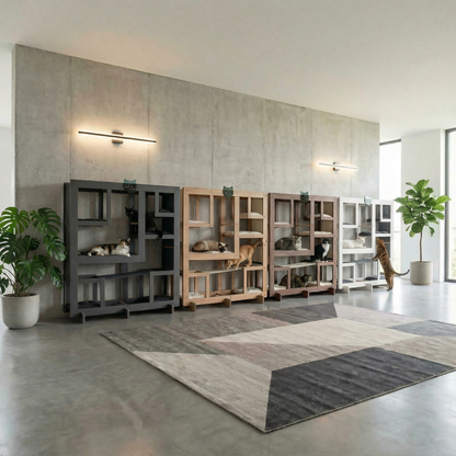 WLO® Onyx Black Square Cat Station | Modular Wall-Mounted Cat Climbing System