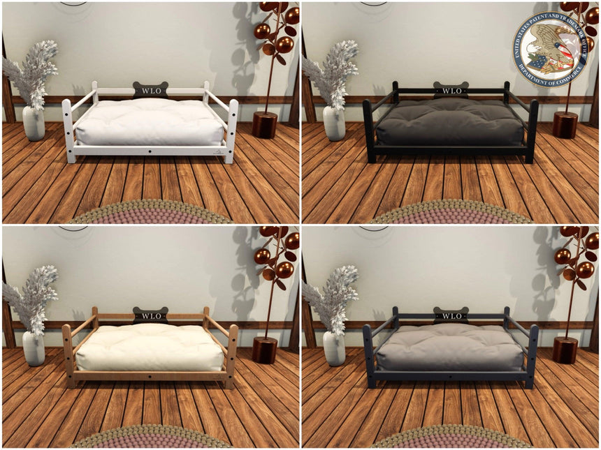WLO® Basic Modern Dog House Premium Wooden Dog House with Free Customization, Multiple Colors & Gift Cushion Covers - WLO Wood