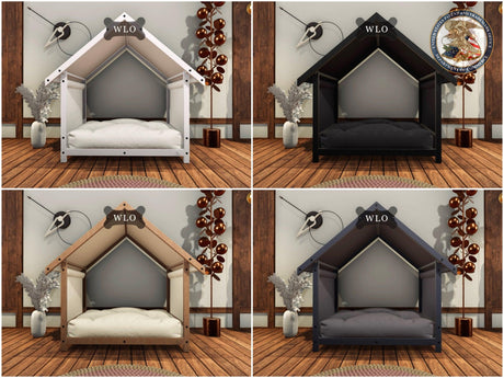 WLO® Basic Plus Modern Dog House Premium Wooden Dog House with Free Customization, Multiple Colors & Gift Cushion Covers - WLO Wood
