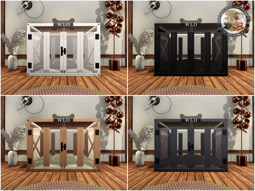 WLO® Black & Black Pueblo Modern Dog House, Premium Wooden Dog House with Free Customization, Gift Cushion Covers - WLO Wood