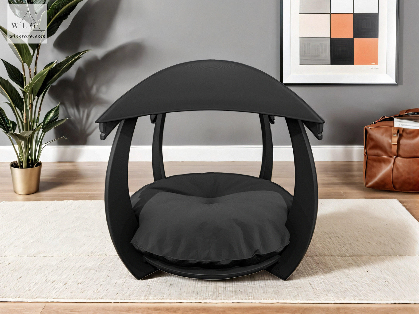 WLO® Black Circular Modern Dog House - WLO Store