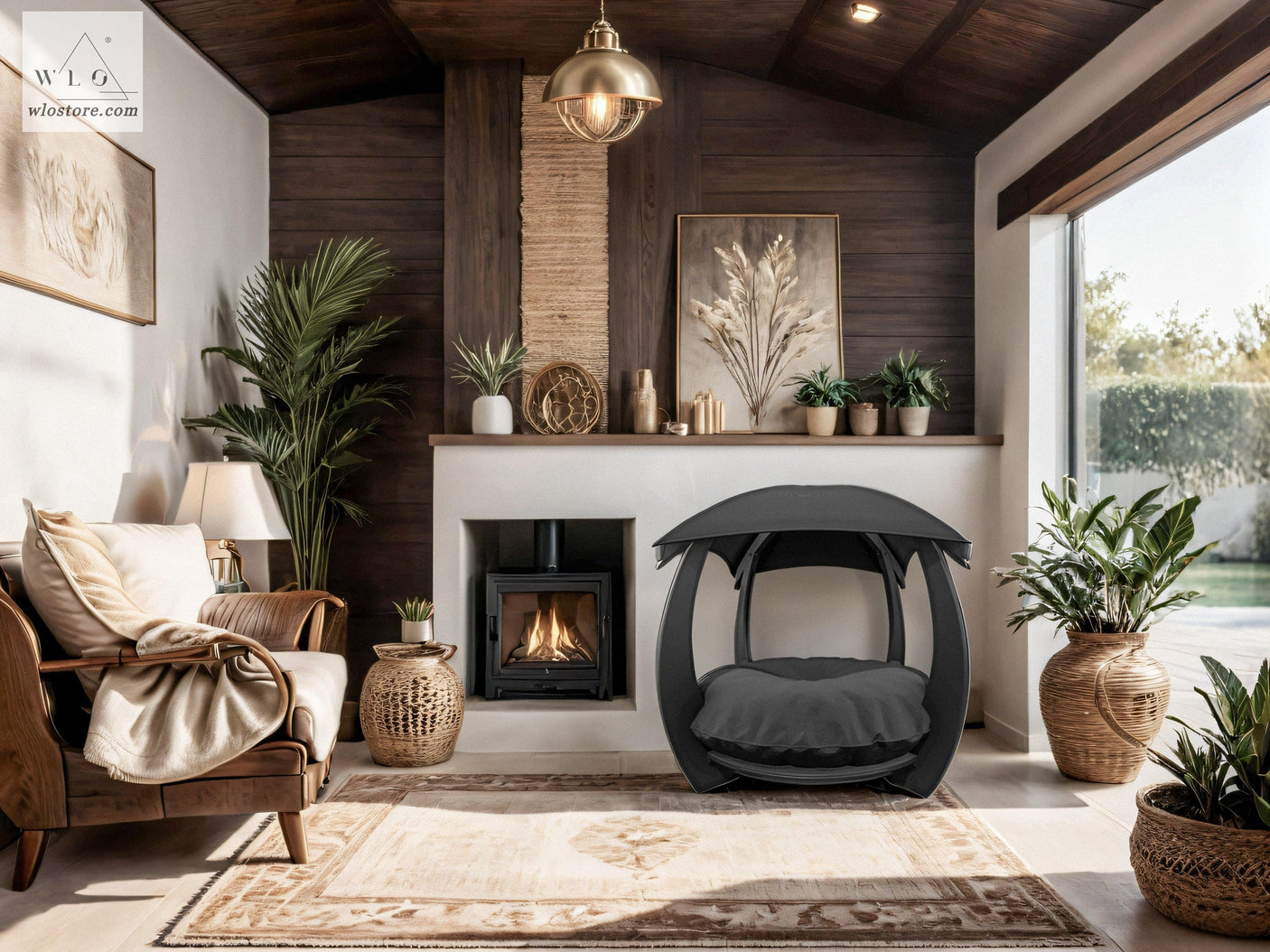 WLO® Black Circular Modern Dog House - WLO Store