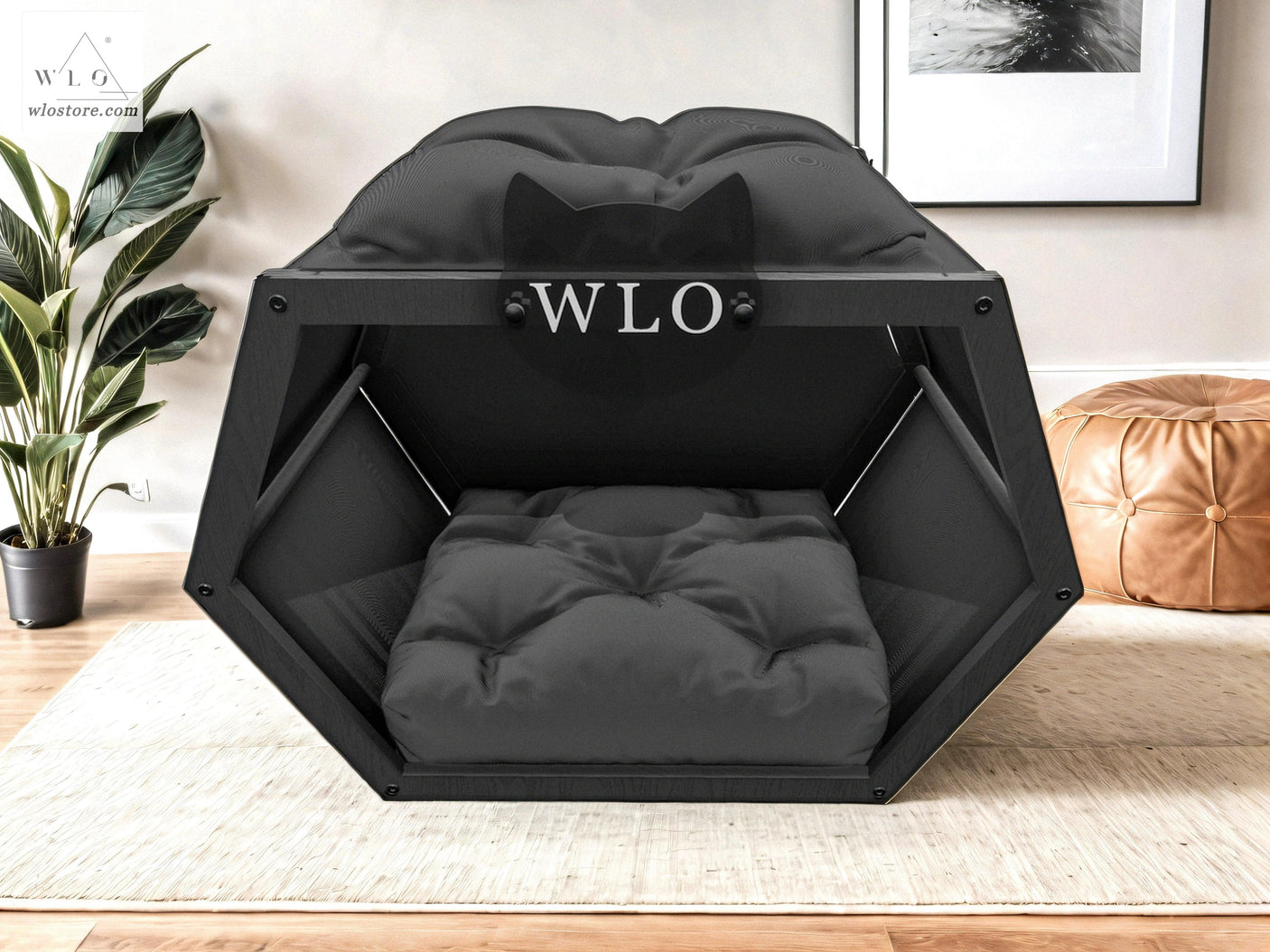 WLO® Black Hexxon Modern Cat Bed - WLO Store