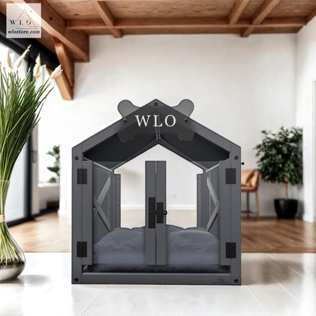 WLO® Gray Gabled Modern Dog House - WLO Store
