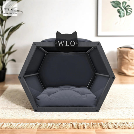 WLO® Gray Hexxon Modern Cat Bed - WLO Store
