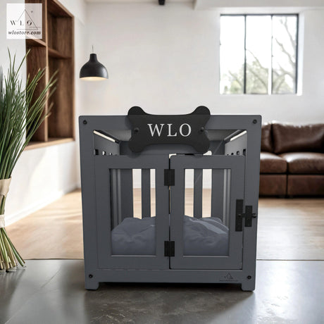 WLO® Gray Pueblo Modern Dog Crate - WLO Store
