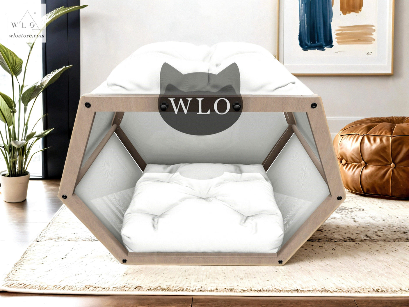 WLO® Natural Hexxon Modern Cat Bed - WLO Store