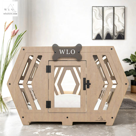 WLO® Natural Hexxon Modern Dog Crate - WLO Store
