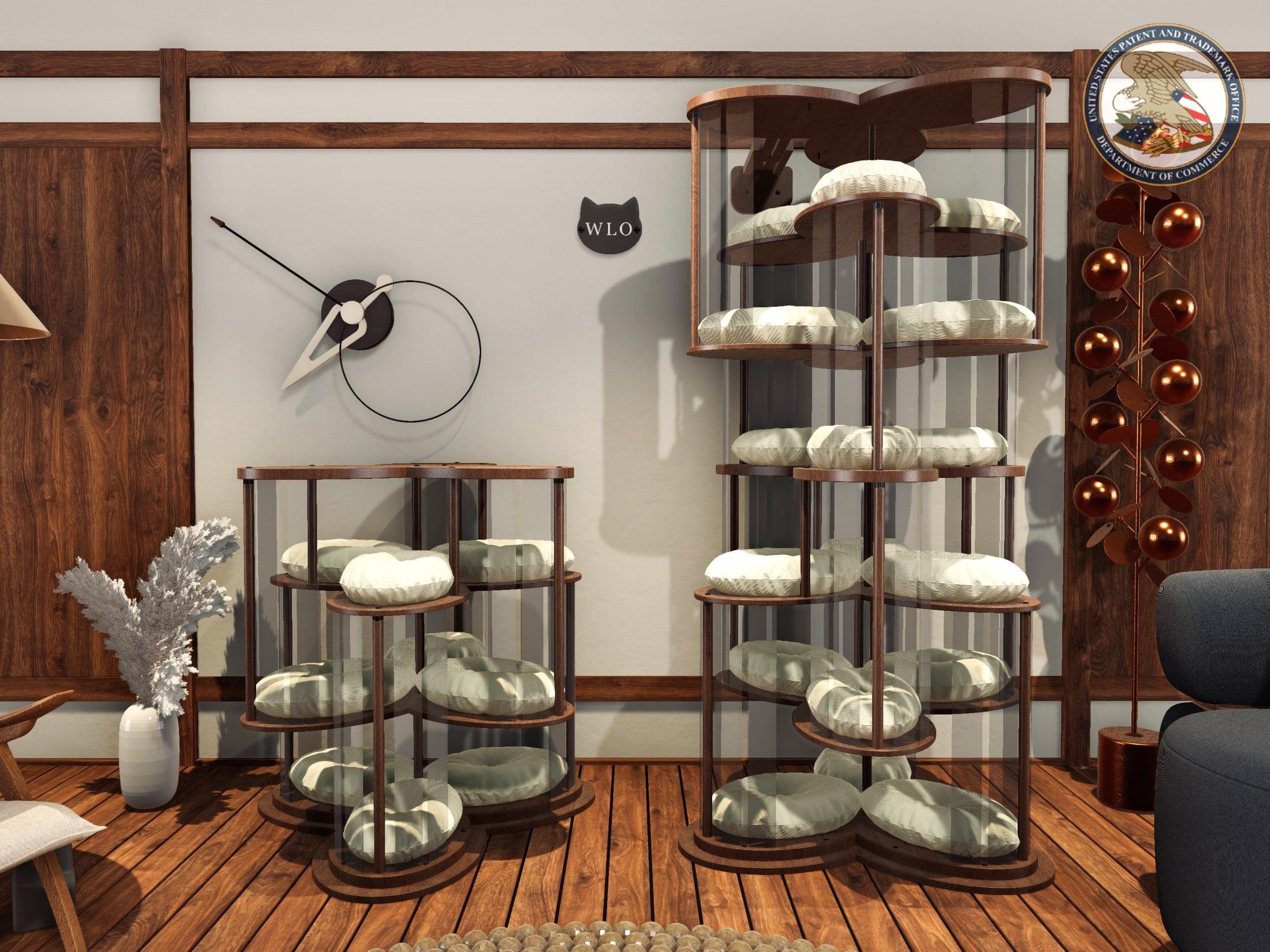 Shops modern wood cat tree