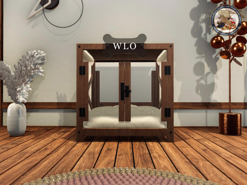 WLO® Pueblo Modern Dog House Premium Wooden Dog House with Free Customization, Multiple Colors & Gift Cushion Covers - WLO Wood