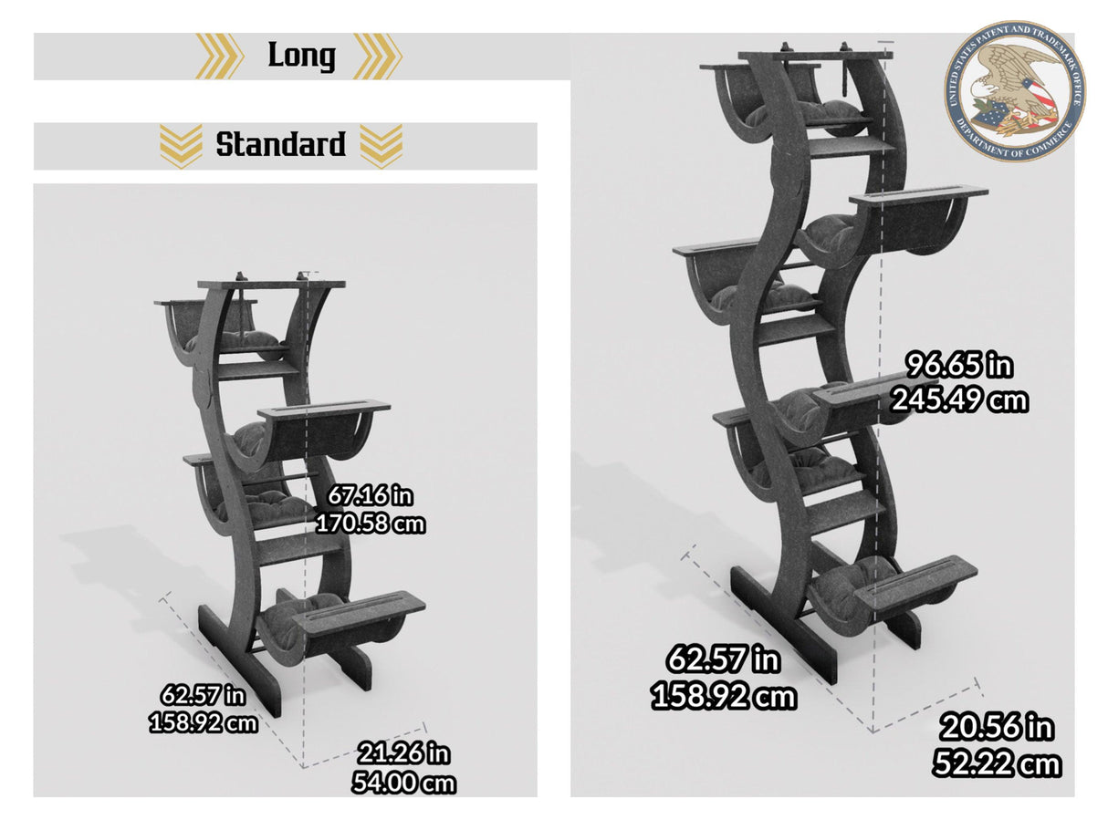 WLO® Skyline Modern Cat Tree Premium Wooden Cat Tree with Free Customization, Multiple Colors & Easy to Clean Super Soft Cushions - WLO Wood