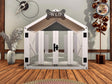 WLO® White & Ivory Gabled Modern Dog House, Premium Wooden Dog House with Free Customization, Gift Cushion Covers - WLO Wood