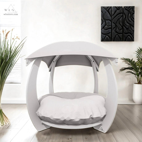 WLO® White Circular Modern Dog House - WLO Store