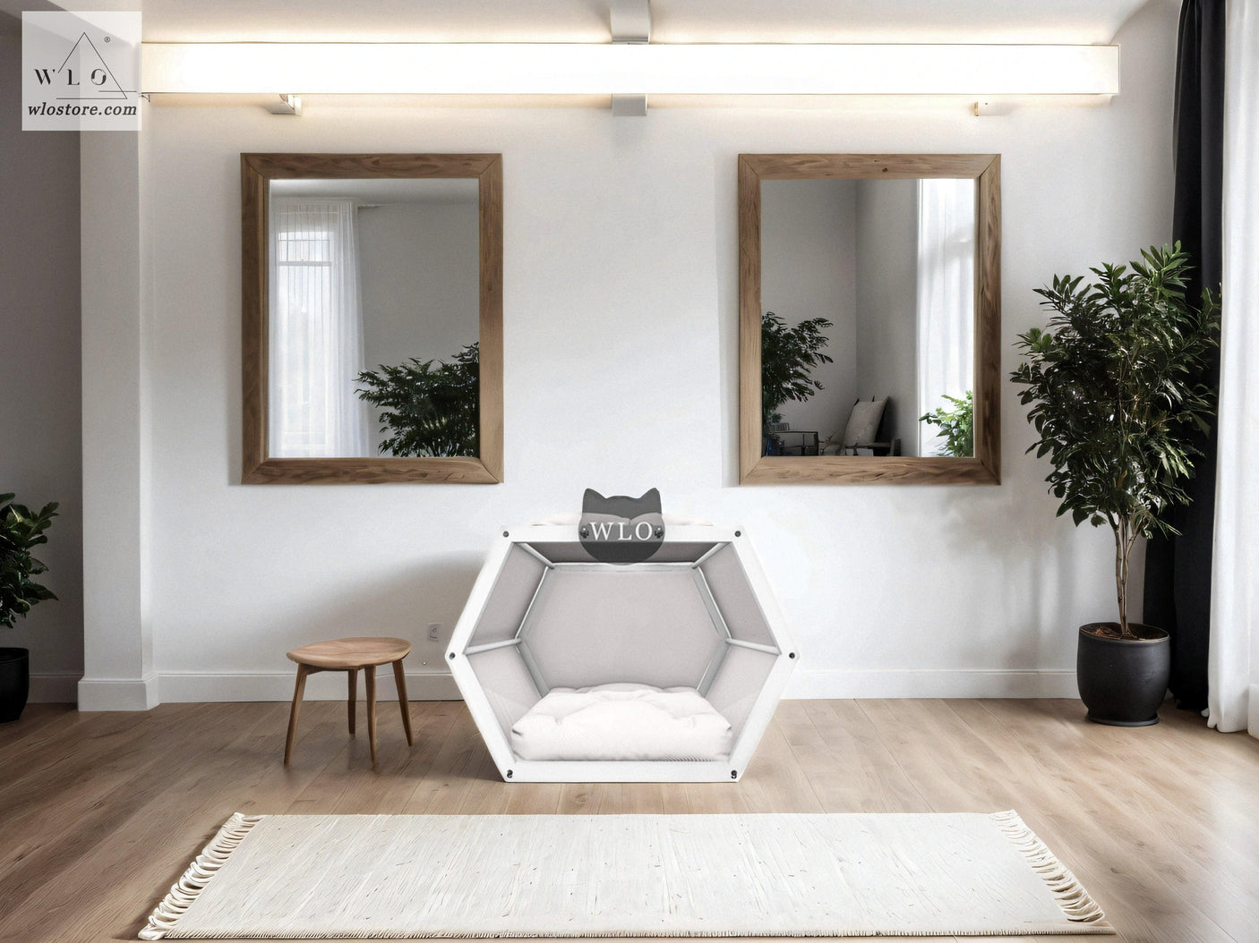 WLO® White Hexxon Modern Cat Bed - WLO Store