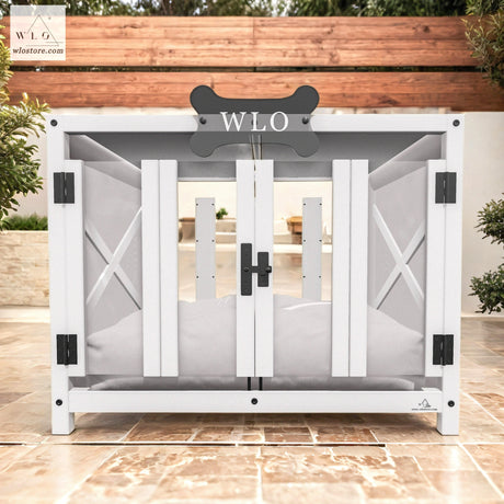 WLO® White Pueblo Elevated Modern Dog House - WLO Store