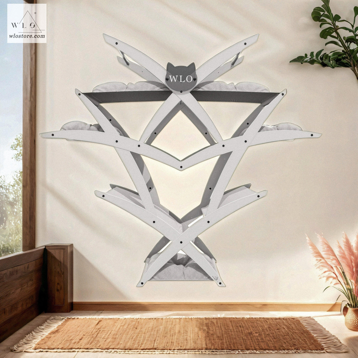 WLO® White Tree X Compact Cat Shelf - WLO Store