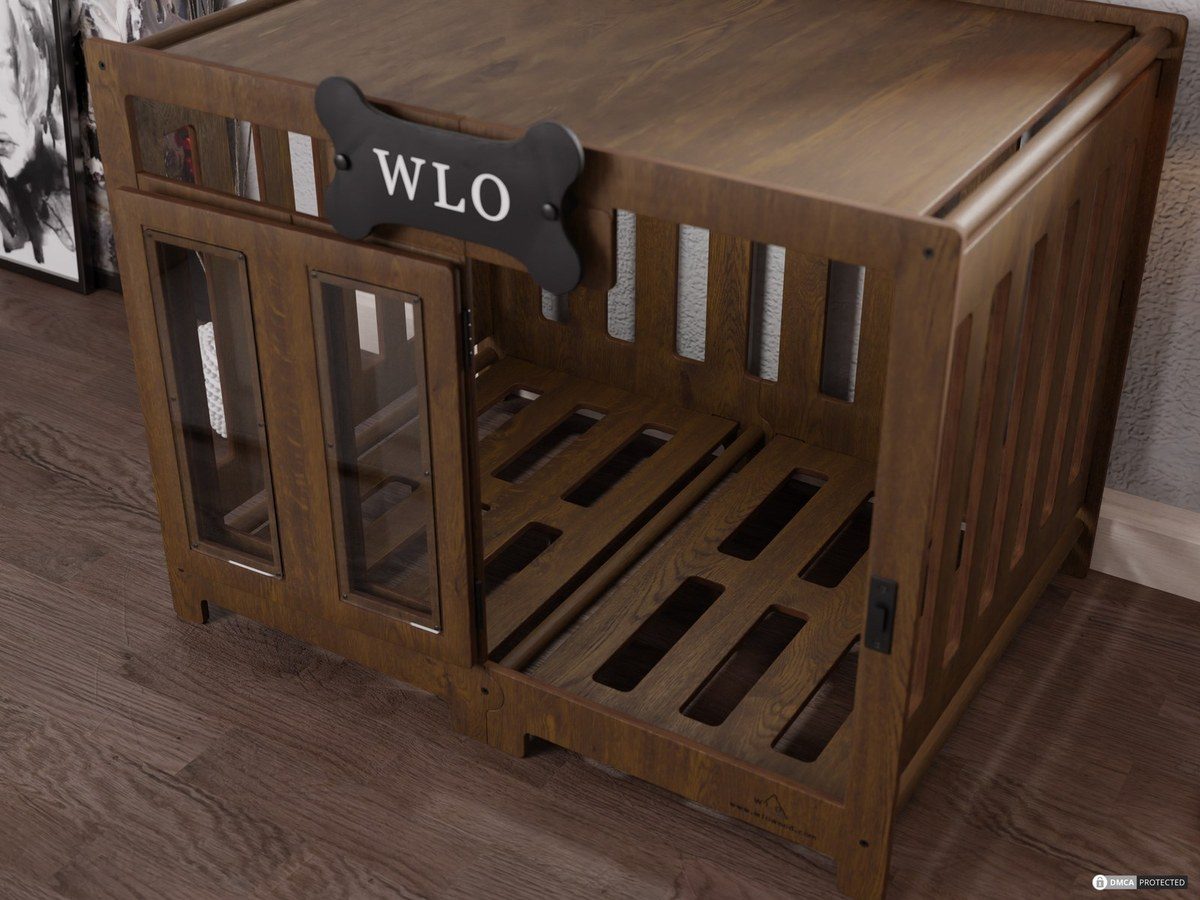 Early walnut Dog Crate